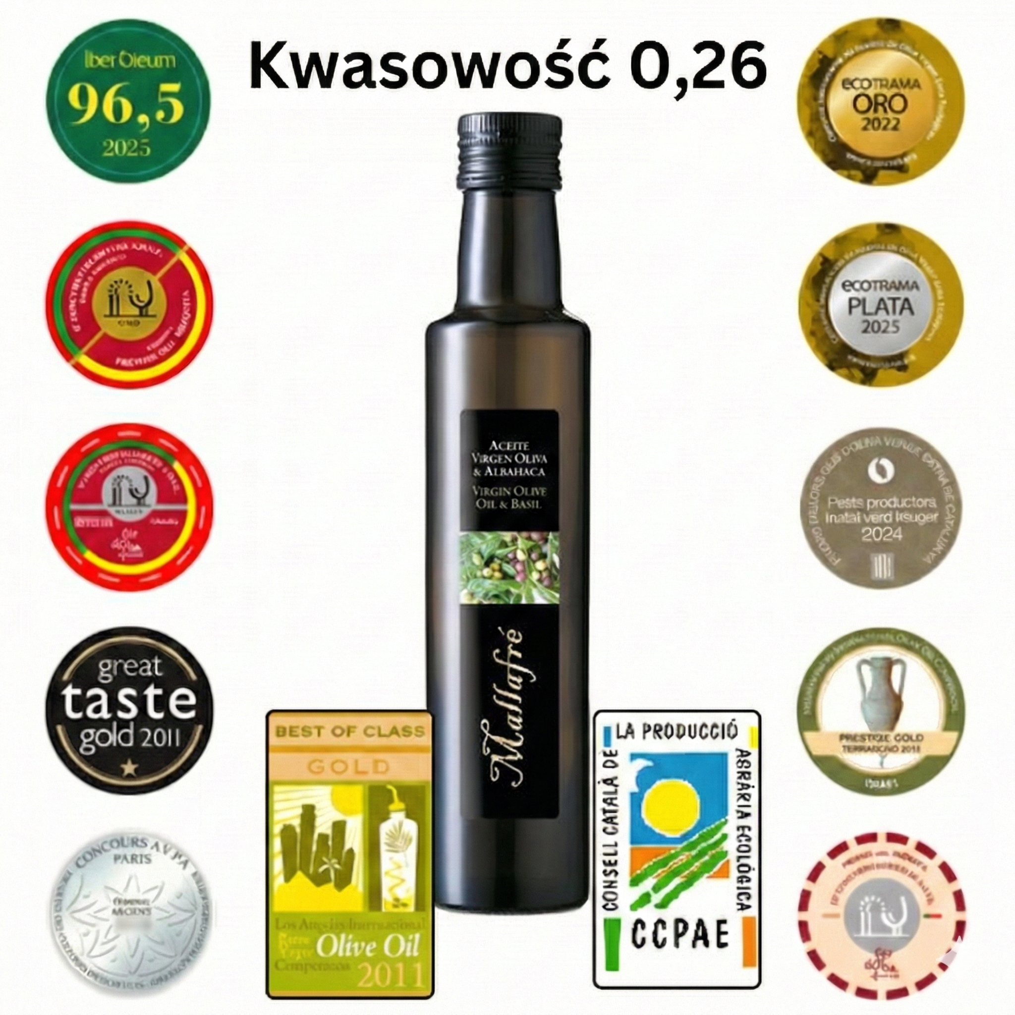 oliwa extra virgin z bazylia mallafre 250ml 100% arbequina hiszpania oliwa extra virgin z bazylia mallafre 250ml 100% arbequina hiszpania